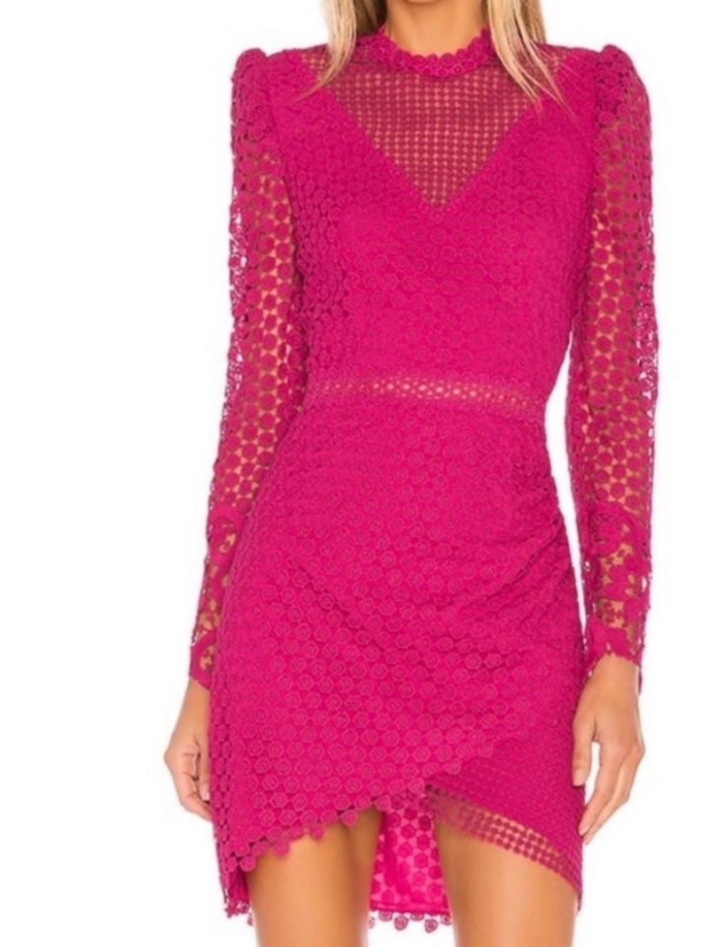 Saylor Kerrianne Magenta Lace Dress size small